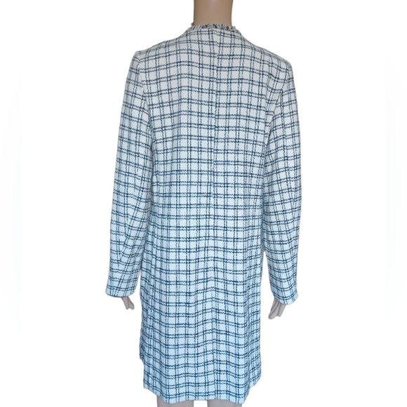 Weekend Max Mara Womens Houndstooth  Jacket Fringed Coat With Pockets Size 6 - Picture 8 of 9